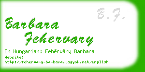 barbara fehervary business card