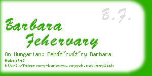 barbara fehervary business card